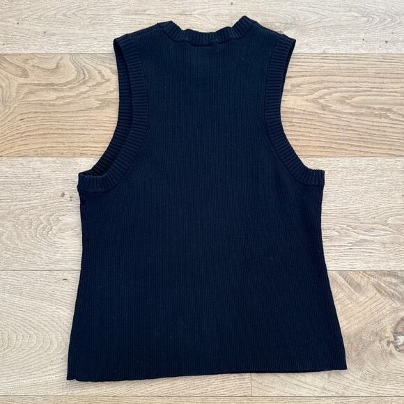 Toccin NY Rib Sleeveless Tank Top Size L Black - Picture 4 of 4